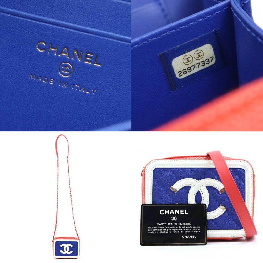 CHANEL CC Figley Mini Shoulder Bag in Caviar Leather, Orange/Blue/Pink/White/... - Picture 5 of 5